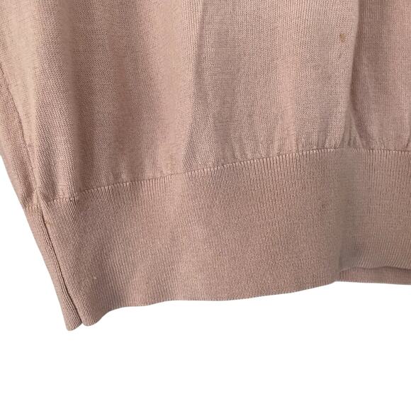 Theory Lightweight Petal/Blush/Pink/Beige Wool Crewneck Long Sleeve Sweater S - Picture 6 of 13